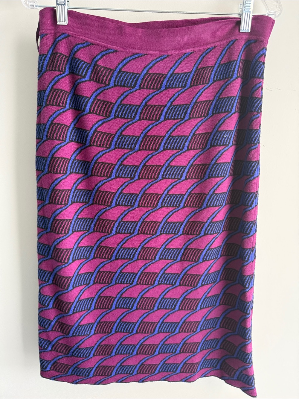 Anthropologie Maeve Plum and Navy Knit Skirt